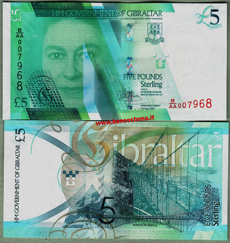 Gibraltar 5 pounds 21.08.2020 unc