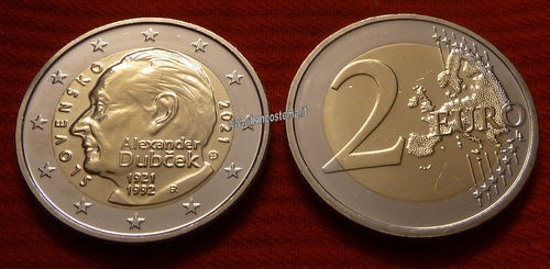 Slovacchia 2 euro commemorativo 2021 100º anniversario della nascita di Alexander Dubček FDC