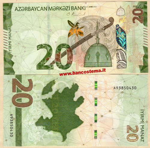 Azerbaijan 20 Manat 2021 unc