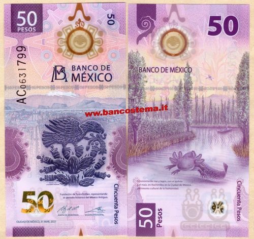Mexico 50 Pesos 31.03.2021 (2022) polymer unc