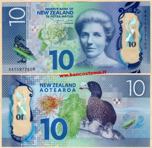 New Zealand P192 10 Dollars 2015 (2016) unc serie AA polymer