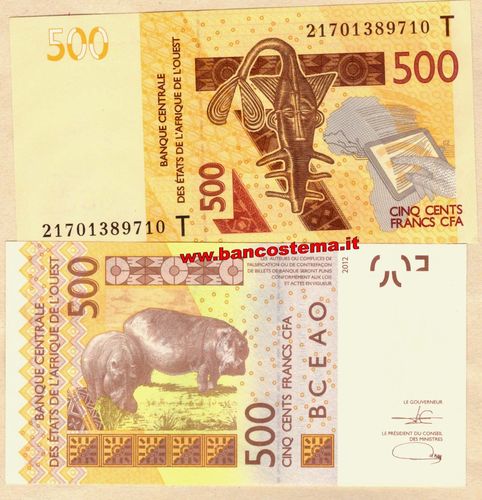 Togo 500 Francs 2021 unc W.A.S let.T