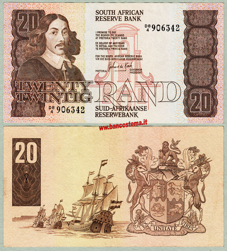 South Africa P121c 20 Rand nd 1978-1993 gvf