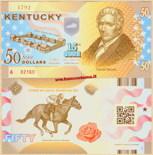Usa 50 dollars Kentucky 15th State Polymer unc
