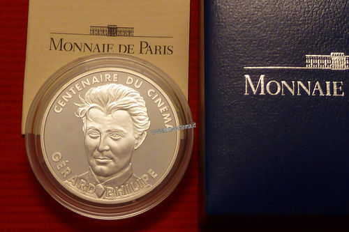 France KM# 1943 100 francs Gérard Philipe 1995 argento .900 proof