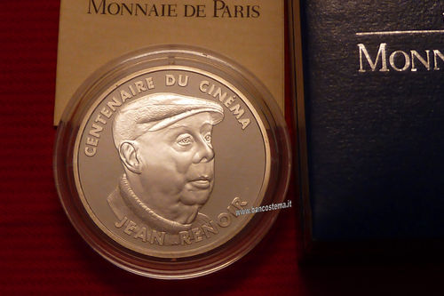 France KM# 1084 100 francs Jean Renoir 1995 argento .900 proof