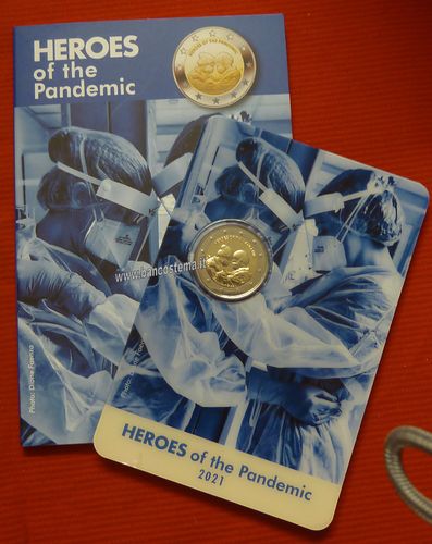 Malta 2 euro commemorativo 2021 Eroi della Pandemia di COVID-19 coincard bu
