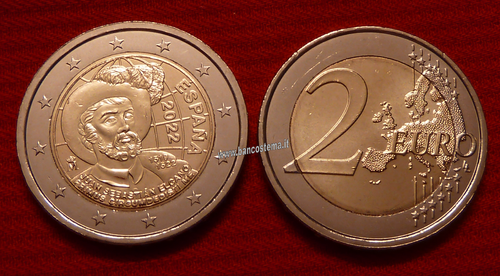 Spagna 2 euro commemorativo 2022 Juan Sebastián Elcano 500º anniv. del primo giro del mondo FDC