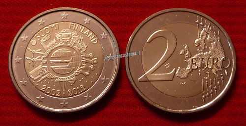 Finlandia 2 euro 2012 commemorativo 10° anniversario dell'euro fdc