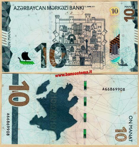 Azerbaijan 10 Manat 2021 unc