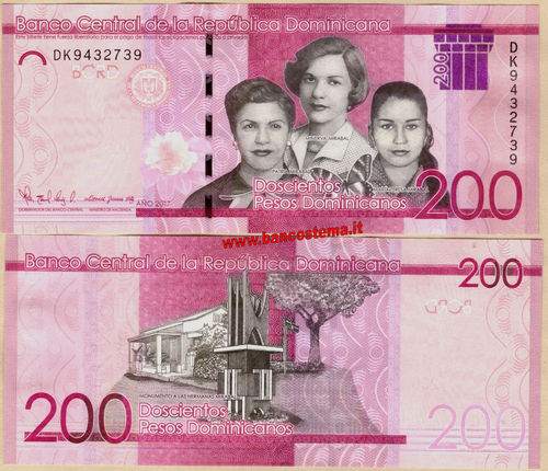 Dominicana 200 Pesos Dominicanos 2019 unc