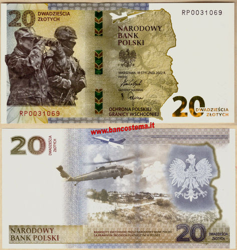 Poland PW196 20 Zloty commemorative Defense of the Polish Eastern Border 2022 unc folder