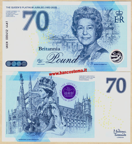 Britannia 70 Pounds commemorativa 2022 unc