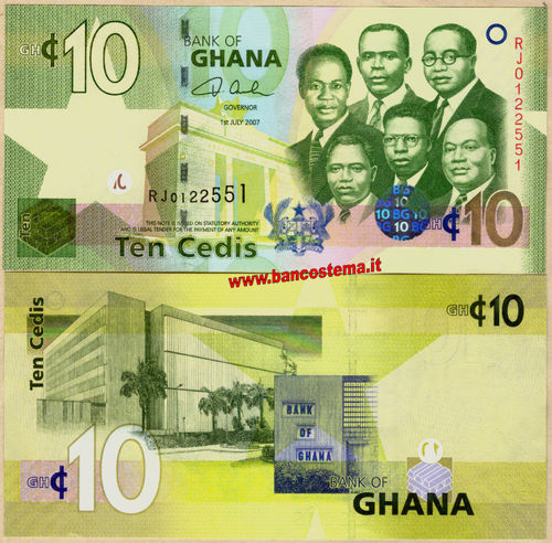 Ghana P39a 10 Cedis 01.07.2007 unc