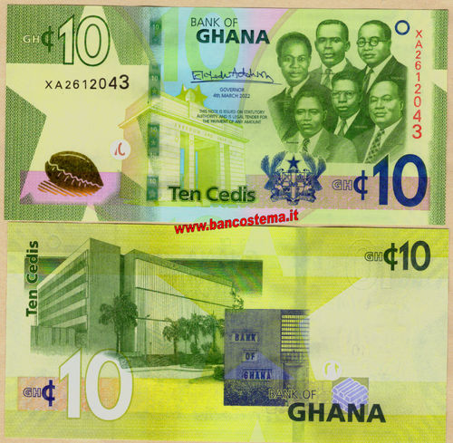 Ghana W47 10 Cedis 04.03.2022 unc