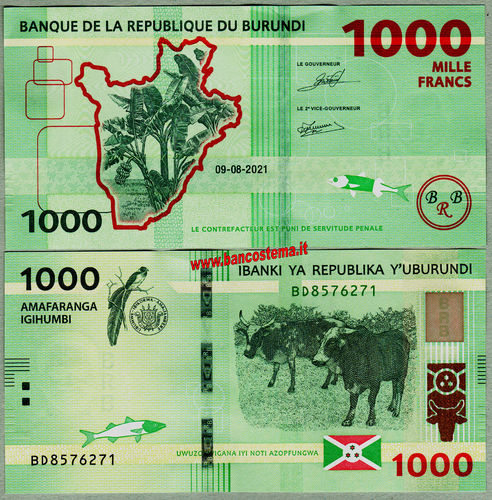 Burundi P51b 1.000 Francs 09.08.2021 unc