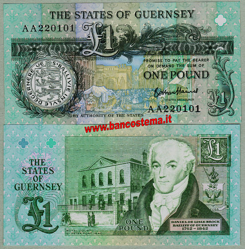Guernsey 1 pound serie AA nd 2022 unc