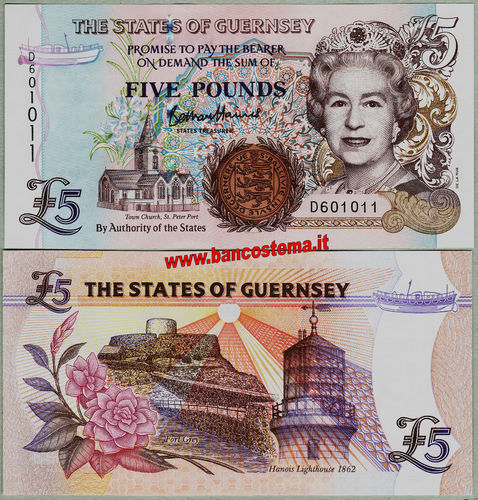 Guernsey 5 pounds serie D nd 2022 unc