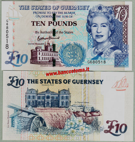 Guernsey 10 pounds serie GB nd 2022 unc