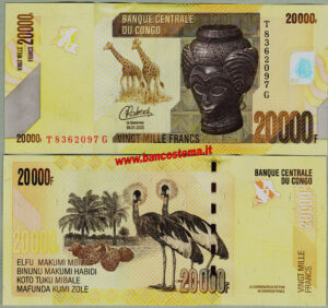 Congo Democratic Republic P104d 20.000 Francs 04.01.2022 unc