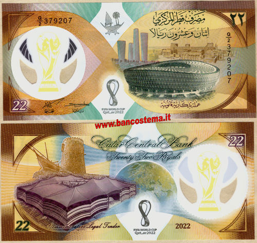 Qatar PW39 22 Riyal commemorativa 2022  FIFA World Cup in Qatar unc + folder