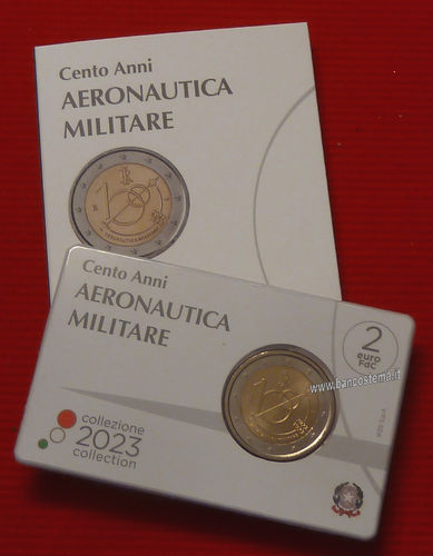 Italia 2 euro Cento anni dell'Aeronautica Militare 2023 coincard fdc