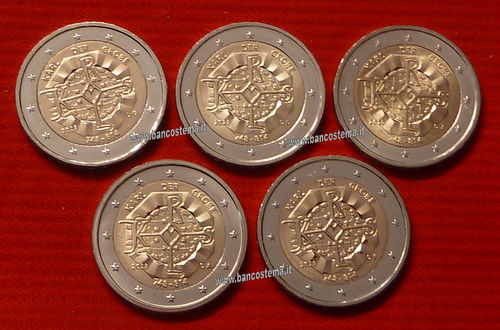 Germania 2 euro commemorativo 1275º anniversario della nascita di Carlomagno 5 pz 2023 fdc