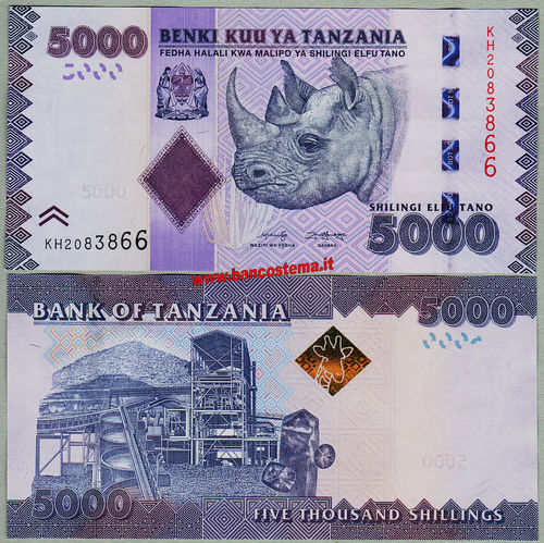 Tanzania P43c 5.000 Shilingi nd 2020 unc