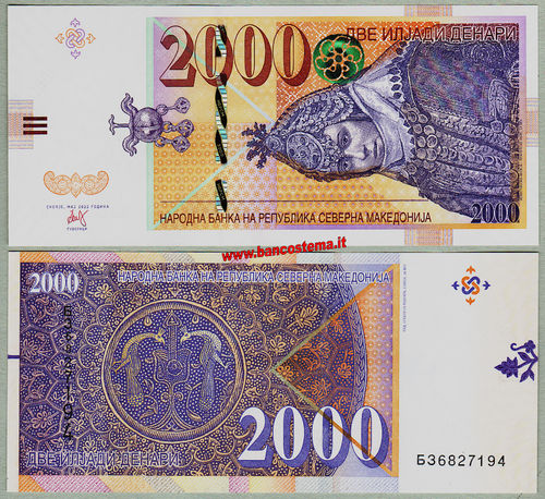 North Macedonia PW33 2.000 Dinars 05.2022 unc