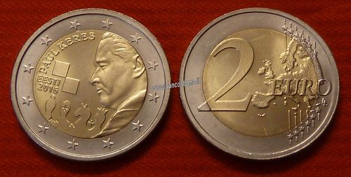 Estonia 2 euro 2016  commemorativo 100º anniversario della nascita di Paul Kérèsfdc