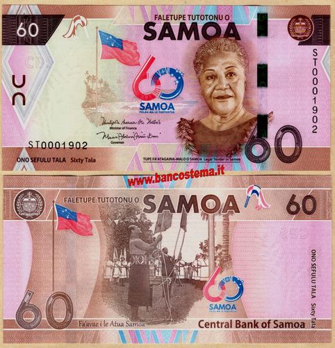 Samoa PW46 60 Tala commemorativa60th Anniversary of Independence 2023 unc