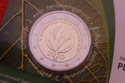 Belgio 2 euro comm.2020 coincard Anno internazionale delle Piante 1 pz fdc