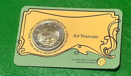 Belgio 2 euro comm.2023 coincard Art Nouveau 1 pz